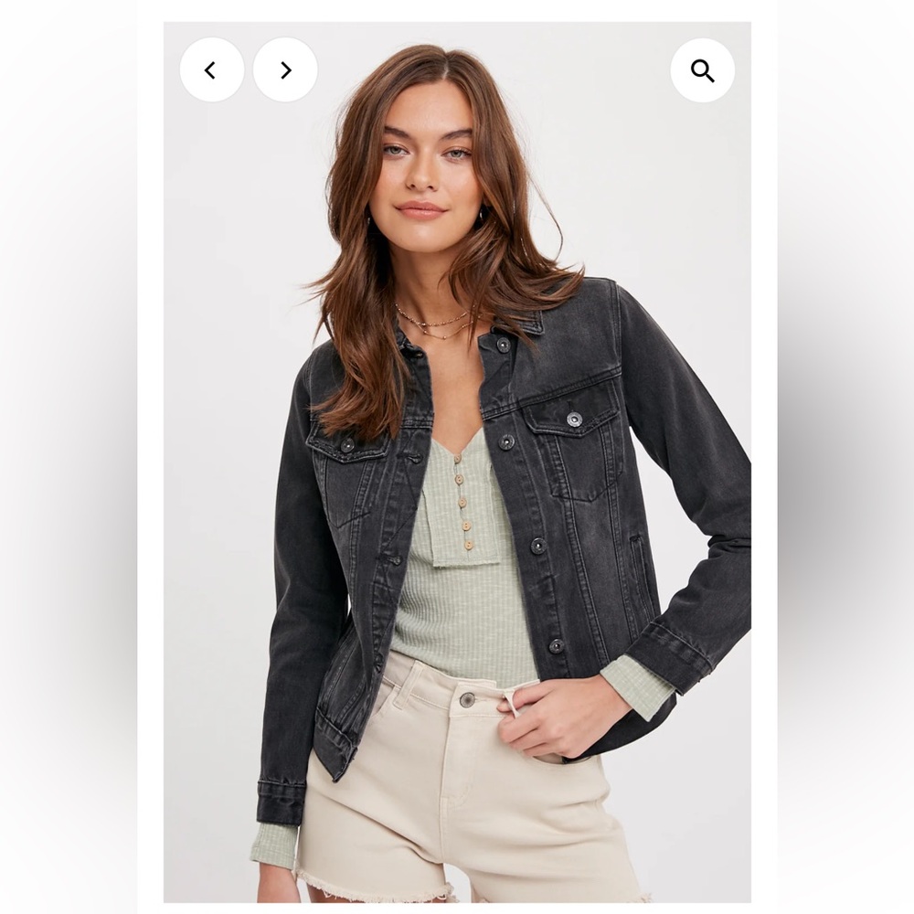Black denim jean jacket